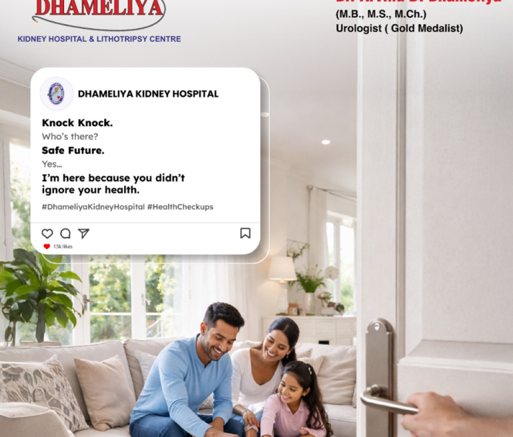 Best kidney hospital in Surat Dhameliya Kidney Hospital & Stone Center Urologist for kidney checkup in Surat Affordable health checkup packages in Surat World Health Day 2026 theme and activities" "Early signs of kidney problems in urine" "How to improve kidney health naturally" "Importance of drinking water for urine health" "Chronic kidney disease prevention tips" World Health Day 2026, Kidney Health, Urine Health, Dhameliya Kidney Hospital & Stone Center World Health Day 2026: Priority for Kidney Health & Urine Health Celebrate World Health Day 2026 with a focus on Kidney Health and Urine Health. Expert tips on kidney care and health checkups from Dhameliya Kidney Hospital. "On World Health Day 2026, prioritizing your Kidney Health and Urine Health is the most important step towards a disease-free life. Dhameliya Kidney Hospital & Stone Center is committed to raising awareness about these vital organs this April 7th."